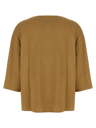 Max Mara Linen-Viscose Canvas Blouse - Camel