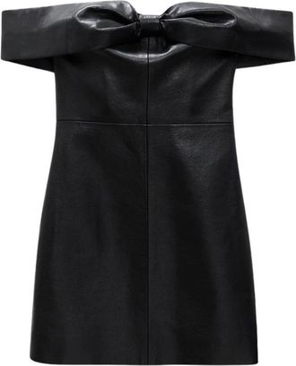 Anine Bing Colleen Mini Jurk - Dames - Korte kleedjes - Zwart - S - Leer - Kleedjes