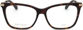 Jimmy Choo London Ladies Brown Rectangular Eyeglass Frames JC353