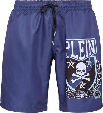 Philipp Plein Swim Trunks Skull & Bones - Heren - Strandmode - Blauw - XL - Polyester - Badmode