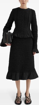 Jil Sander Womens Chaqueta Punos-dobladillo Drap Negro - Black Cotton - Size EU 38 (Womens)