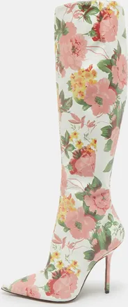 VETEMENTS Multicolor Floral Print Paper Mache Knee Length Boots