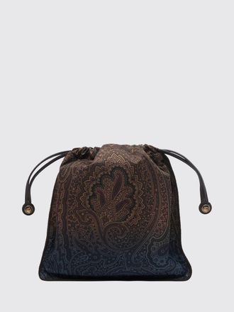 Etro Mini Nylon Bucket Bag with Paisley Print and Pegaso Logo