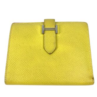 Herm&egrave;s Pink Yellow Epsom Leather Wallet (Bi-Fold) (Pre-Owned)