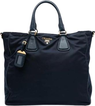 Prada Pre-owned Tote Bags, female, Blue, Size: ONE SIZE Pre-owned Vintage Satchel