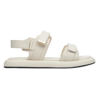 Estro & Luminara Light Beige Leather Strappy Sandals - female - Estro - Flat Sandals - Beige - 3 UK - Shoes