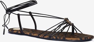 Saint Laurent Flache Nappaledersandalen Babylone 05