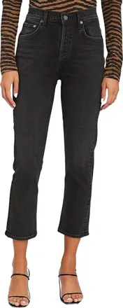 A Gold E Riley High-Rise Straight Cropped Jeans In Panoramic