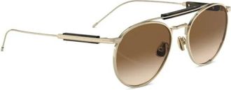 Brunello Cucinelli Bc 2004St Ronde Zonnebril - unisex - Zonnebrillen - Geel - 52 MM - Accessoires