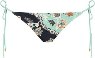 Roberto Cavalli Badmode, Dames, Groen, M, Kimono Print Bikini Broekje