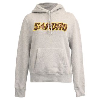 Sandro Sandro Logo Hoodie in Grey Cotton