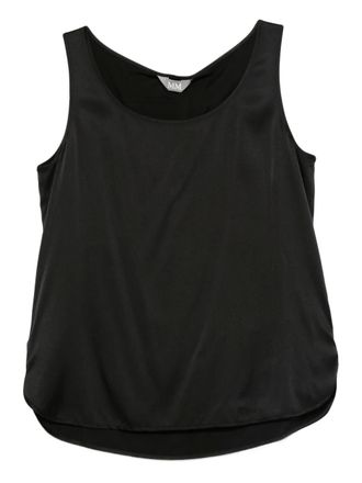 Max Mara scoop-neck top - women - Elastane/Silk - 50 - Black