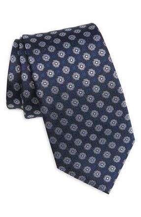 Duchamp Medallion Print Silk Tie in Navy at Nordstrom Rack