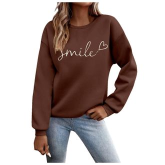 Generic Jumpers For Women Uk Fall Long Sleeve Shirts Ladies 2038 Crew Neck Fashion Hoodies Casual Long Sweatshirt Tops Sweaters Winter Casual Outwear Pullover