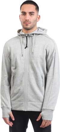 C.P. Company Mens Diagonal Raised Fleece Lens Zip Hoodie in Grey Cotton - Size X-Small
