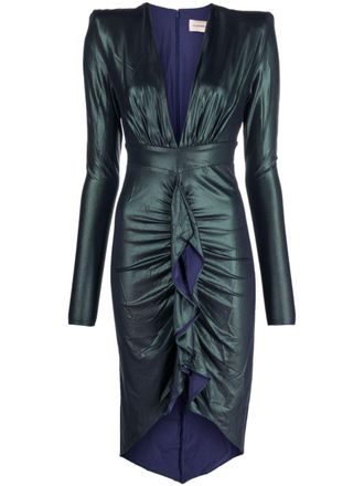 Alexandre Vauthier Abito midi drappeggiato - Verde