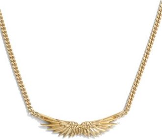 Awe Inspired Wings Cuban Chain Necklace in 14K Gold Vermeil at Nordstrom
