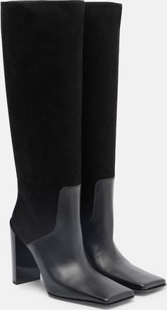 Alaia Ala&iuml;a 90 leather and suede knee-high boots