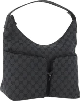 Gucci Pre-owned Shoulder Bags, female, Black, Size: ONE SIZE Pre-owned Vintage GG Canvas Shoulder Bag