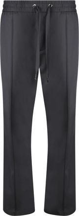 Dolce & Gabbana Broeken, Heren, Zwart, M, Wol, Zwarte Wijde Fit Riem Broek