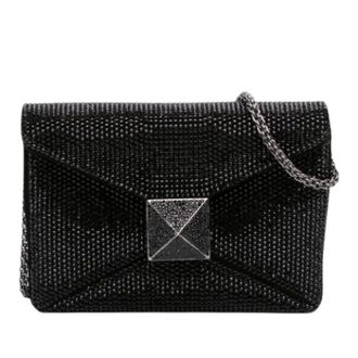 Valentino Pre-owned The One Stud Crossbody Bag - Dames - Pre-owned - Zwart - Maat: ONE Size Su&egrave;de