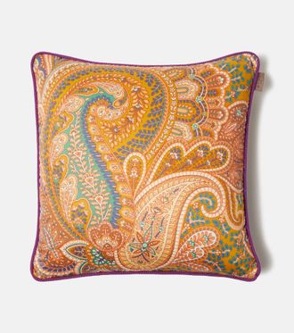 Etro Paisley floral cotton cushion