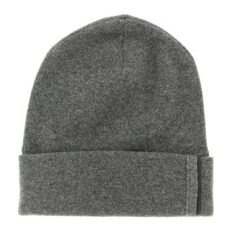 Brunello Cucinelli Monili Cashmere Beanie - female - Brunello Cucinelli - Accessories - Gray - M - Accessories