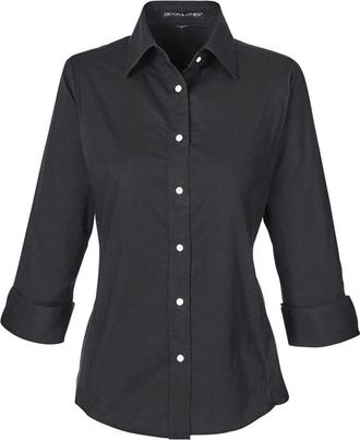 Devon & Jones Womens Perfect Fit Three-Quarter Sleeve Stretch Poplin Dress Shirt