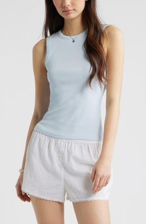 BP. Crewneck Rib Tank in Blue Bird at Nordstrom, Size Xx-Small