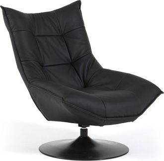 Siediti Fuori e Dentro Sill&oacute;n de dise&ntilde;o giratorio en ecopiel negra