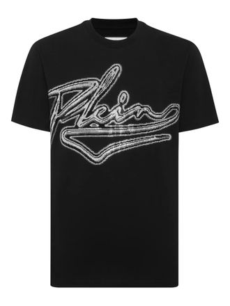 Philipp Plein sequin-embellished round-neck T-shirt - men - Cotton - S - Black