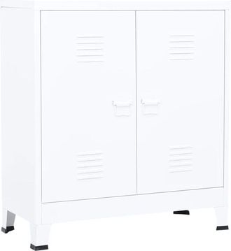 vidaXL Industrial Storage Chest White Steel vidaXL