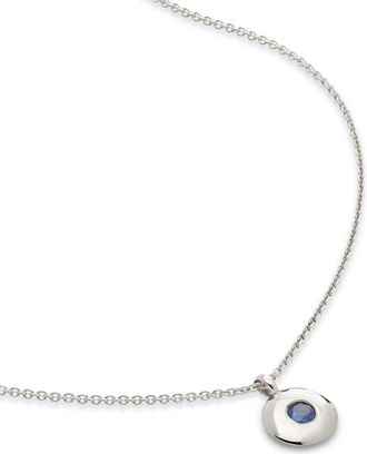 Monica Vinader September sapphire pendant necklace - women - Recycled Silver/Blue Sapphire - One Size
