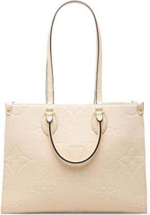 Louis Vuitton Pre-owned Onthego Tote Bag - Dames - Vintage Shopper - Beige - ONE Size - Leer - Vintage
