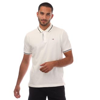 Tommy Jeans Heren Tommy Jeans Regular Fit Tipped Polo Shirt in Wit