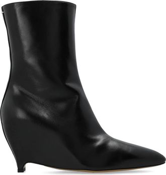 Maison Margiela Hakeloze Enkellaars - Dames - Laarzen met Hak - Zwart - 38 EU - Leer - Schoenen