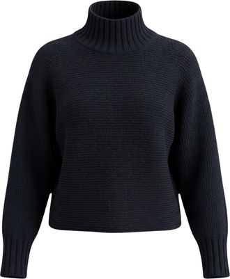 Gran Sasso Black Mock Neck Extra-Fine Merino Wool Sweater