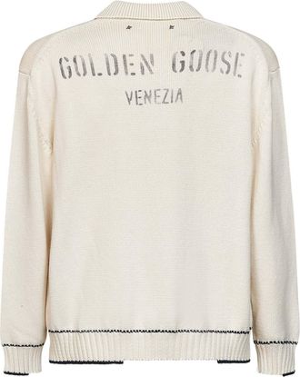 Golden Goose Mens Polo Shirt Beige Cotton T-shirts And Polos