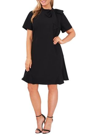 CeCe by Cynthia Steffe Bow A-Line Dress in Rich Black at Nordstrom, Size 20W