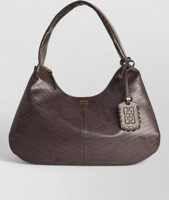 Ganni bou xxl leather shoulder bag
