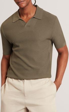 Ted Baker Aindrea Johnny Collar Polo in Khaki at Nordstrom, Size 6