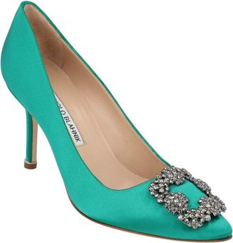 Manolo Blahnik Womens Viscose Hangisi 90 Pumps, Never Worn (Authentic Pre- Loved)