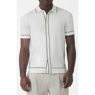Mauvais Luciano Slim Knit Shirt in White at Nordstrom, Size Xx-Large