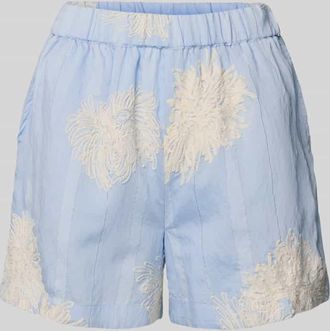 Vero Moda Straight Fit Shorts mit floralen Zierapplikationen Modell Kana in Hellblau, Gr&ouml;&szlig;e 34