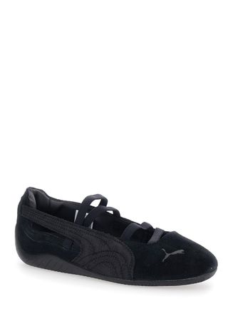 Puma Womens Ballet Shoes Speedcat Black Leather And Fabric Ballerina