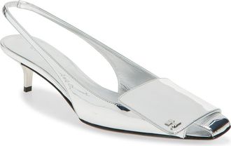 Courr&egrave;ges Fold Mirror Kitten Heel Slingback Sandals at Nordstrom, Size 10Us