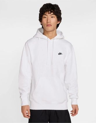 Nike Mens Mens Club Fleece Pullover Hoodie - Multi/White - Size: 38