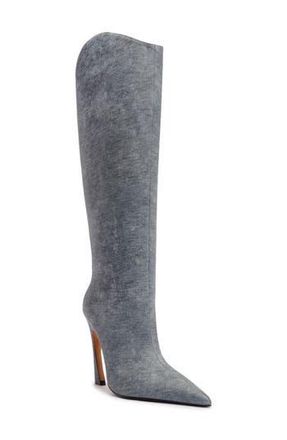Schutz Maryann Up Curve Pointed Toe Tall Boot in Infinite Blue at Nordstrom Rack, Size 6