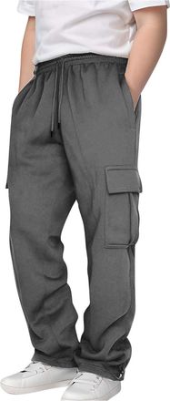 Generic Boys Cargo Trousers Elasticated Waist Kids School Jogging Pants Thin Lightweight Quick-Dry 6-14 Years Hiking Outdoor Joggers with Multi Pockets Breath