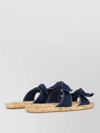 Zimmermann carousel sandals denim straps bow detail